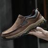 Genuine Leather Mens Loafers Outdoor Slip on Casual Shoes Comfy Moccasins Walking Shoes Non-Slip Driving Footwear Treking Shoes