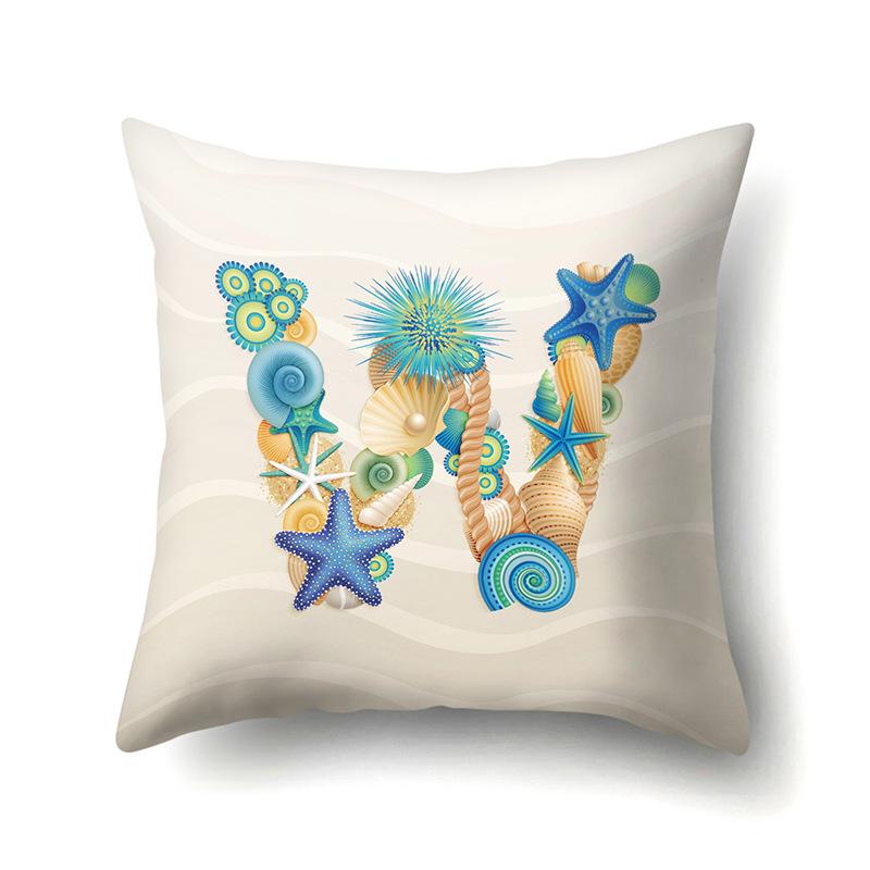 Polyester Pillow Case Decoration Home Furnishing 26 English Letter Printing Pillow Case Car Lumbar Pillow Bedside Mat