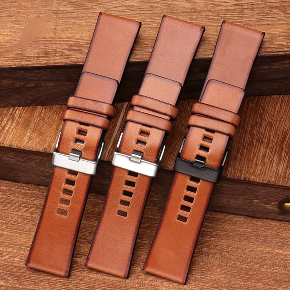 ZHUOLEI Replacement Watch Strap for Diesel Watches, Sizes 22mm, 24mm, 26mm, and 28mm (Includes 3 Spring Bars, Spring Bar Remover, and Box)