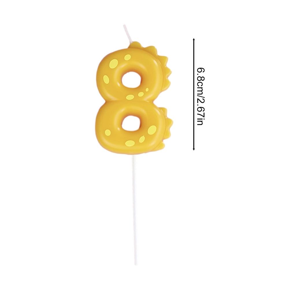 Baby Dinosaur Digital Birthday Candle Smokeless 0-9 Year Old Cute Candy Color Digital Candle Wholesale