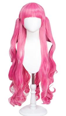 One Piece Perona Cosplay Wig with Wig and Net, Pink, Heat-Resistant, with Vance