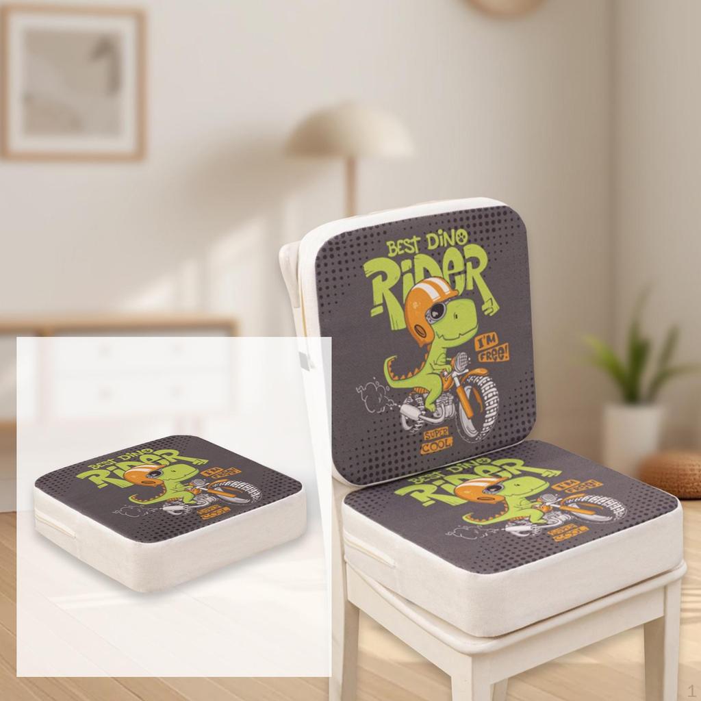 Booster Cushion for Kitchen Chairs, Designed Boys and Girls with Straps
