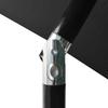 Solar Powered LED Sun Umbrella with Steel Pole Black 2x3 M