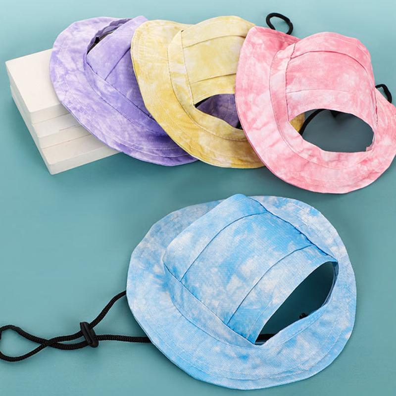 Cat Hat Dog Sun Hat Ear-Exposing Head Cover Pet Fisherman Hat Head Accessory