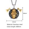 Norse Mythology Wolf Coat Berserker Necklace for Men Stainless Steel Viking Warrior Pendant Retro Jewelry