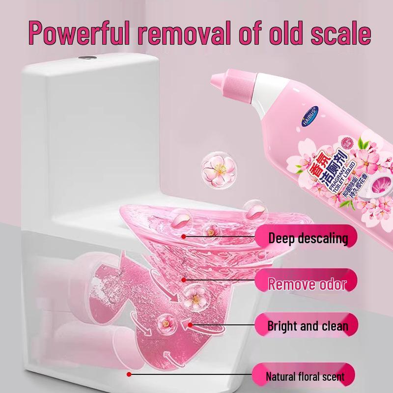 Haibusen Floral Toilet Bowl Cleaner: Deodorizes, Removes Odors, Limescale, Stains, and Urine Stains, Leaves a Pleasant Fragrance.
