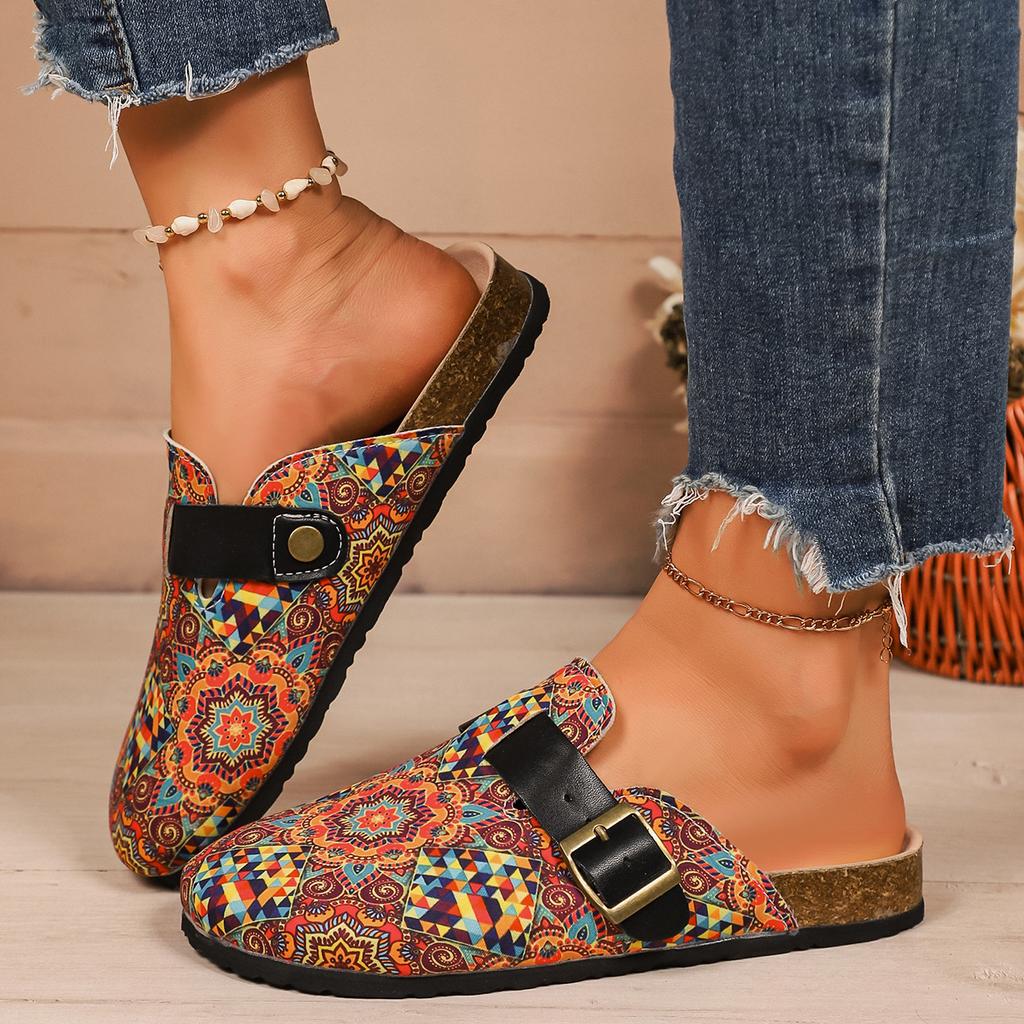 Women Baotou Slippers Outdoor Sandals Covered Retro Shoes for Women Platform Home Slides Women Fashion Bohemia Style Slippers