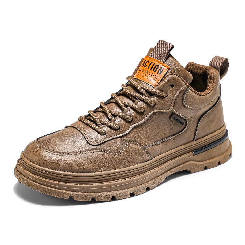 Herren Trendige Wasserdichte Martin Boots: Atmungsaktive, rutschfeste Freizeitschuhe aus Leder für den Herbst.