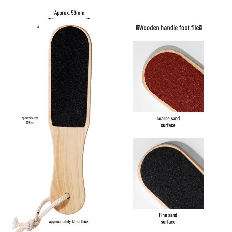 Double-Sided Wooden Foot Scrubber: Dead Skin & Keratin Remover