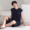 Men's Summer 2026 Modal Pajama Set - Lightweight Vest & Shorts for Home Wear