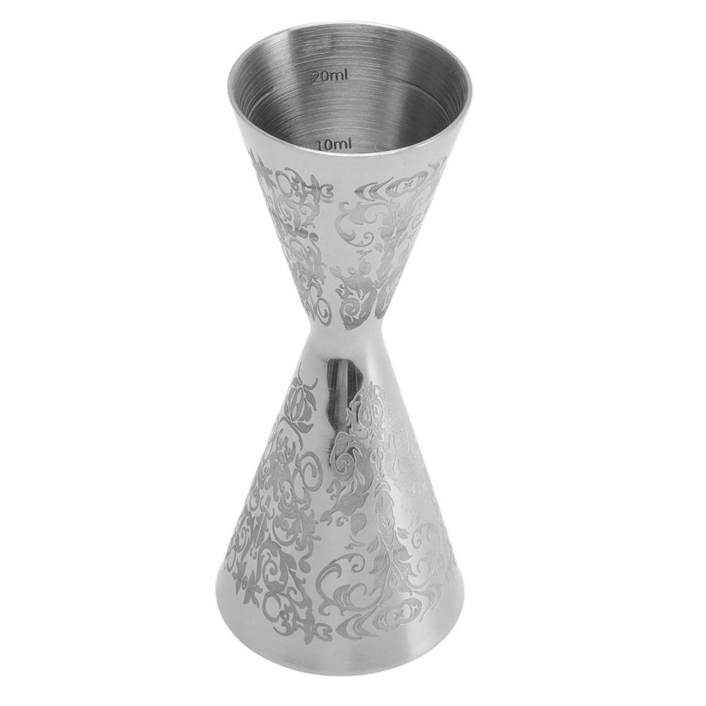 Double Head Cocktail Jigger Integrated Bartending Measuring Cup Engraved Stainless Steel Measuring Jigger for Home Bar