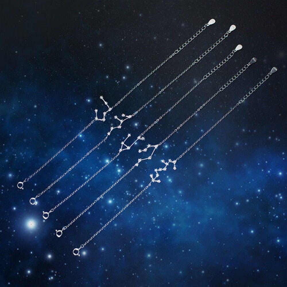

Silver 925 Daily Student Friendship Constellation Chain Bracelet W002 Cancer