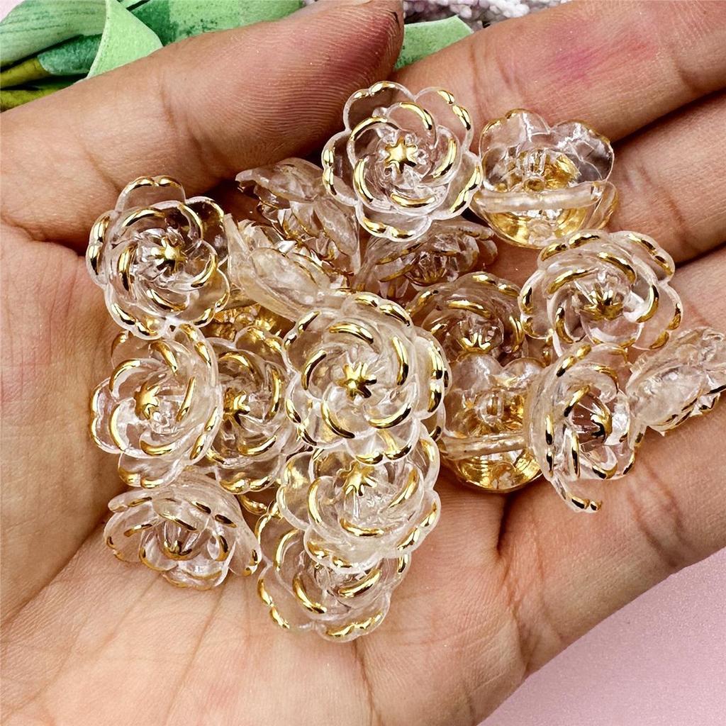 100pcs Handmade Flower-Shaped Acrylic DIY Beads In Multiple Colors (20 Pieces) for Jewelry Making