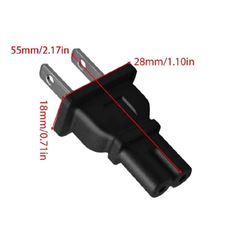 US 2pin Male Plugs to IEC 320 C5/C7 Adapter Cable US Power Adaptor Plugs