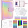 BHBL Budget Binder A6 Ring Binder Notebook with Clear Cash Envelope for Cash Stuffing Money Organiser with Label Stickers A