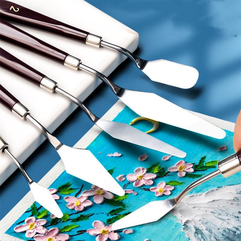 Artist Oil Paint Palette Knife Painting for Watercolor Acrylic Gouache Paint Cake Baking Pick Color Mixing Tools Art Supplies