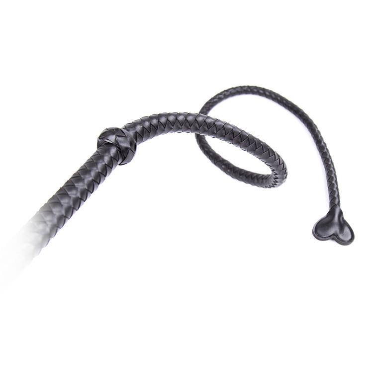 Heart-Shaped Black Leather Whip: Adult SM Training Tool for Women