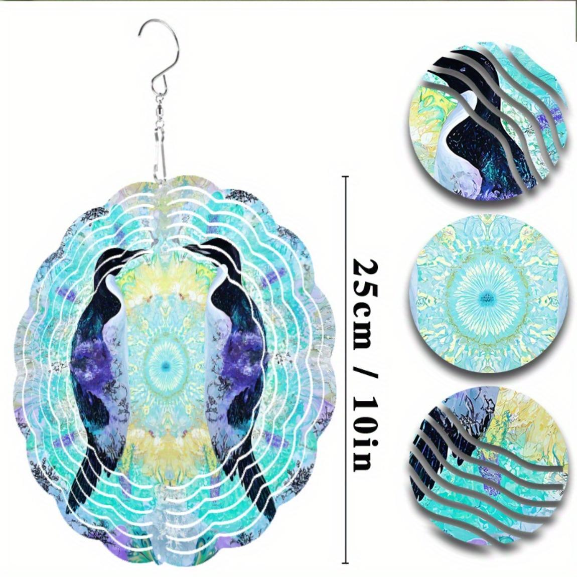 

Разноцветная абстрактная музыка ветра 10 дюймов, металлическая, для улицы, декор для сада, с поворотным крючком, для всех сезонов, искусство для патио, балкона, подарок для дома 01A