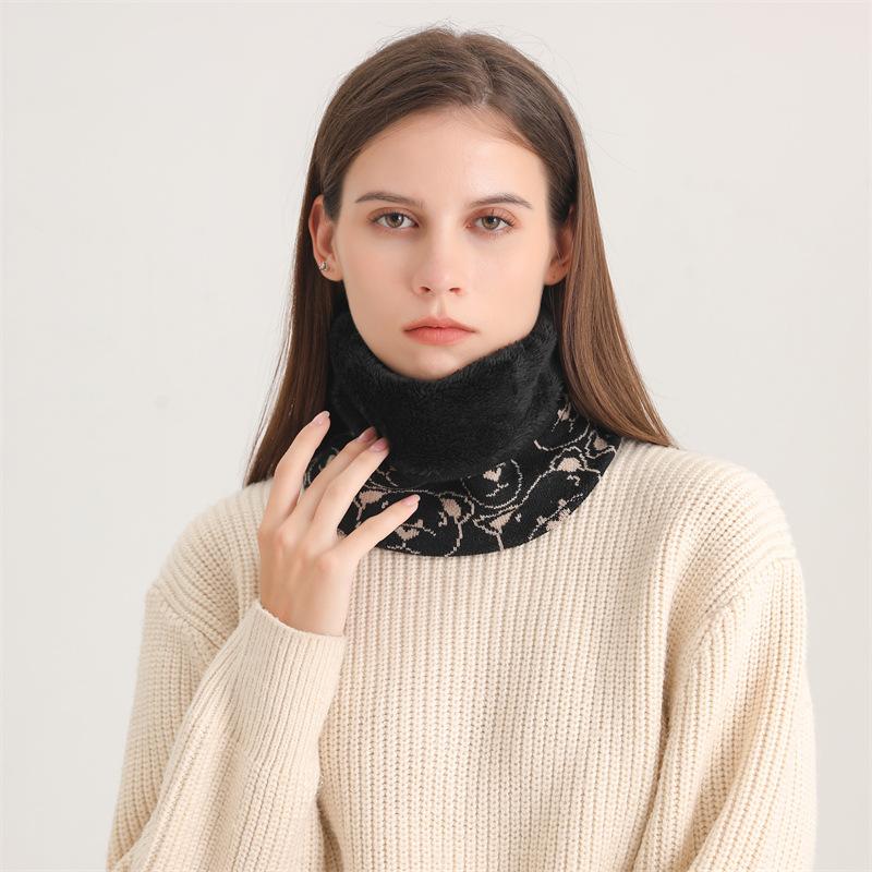 Bärendruck Herbst Winter Dick Warm Ringschal Herren Damen Weicher Kragen Halstuch Outdoor Ski Vollmaske Bufanda Schal Gestrickt