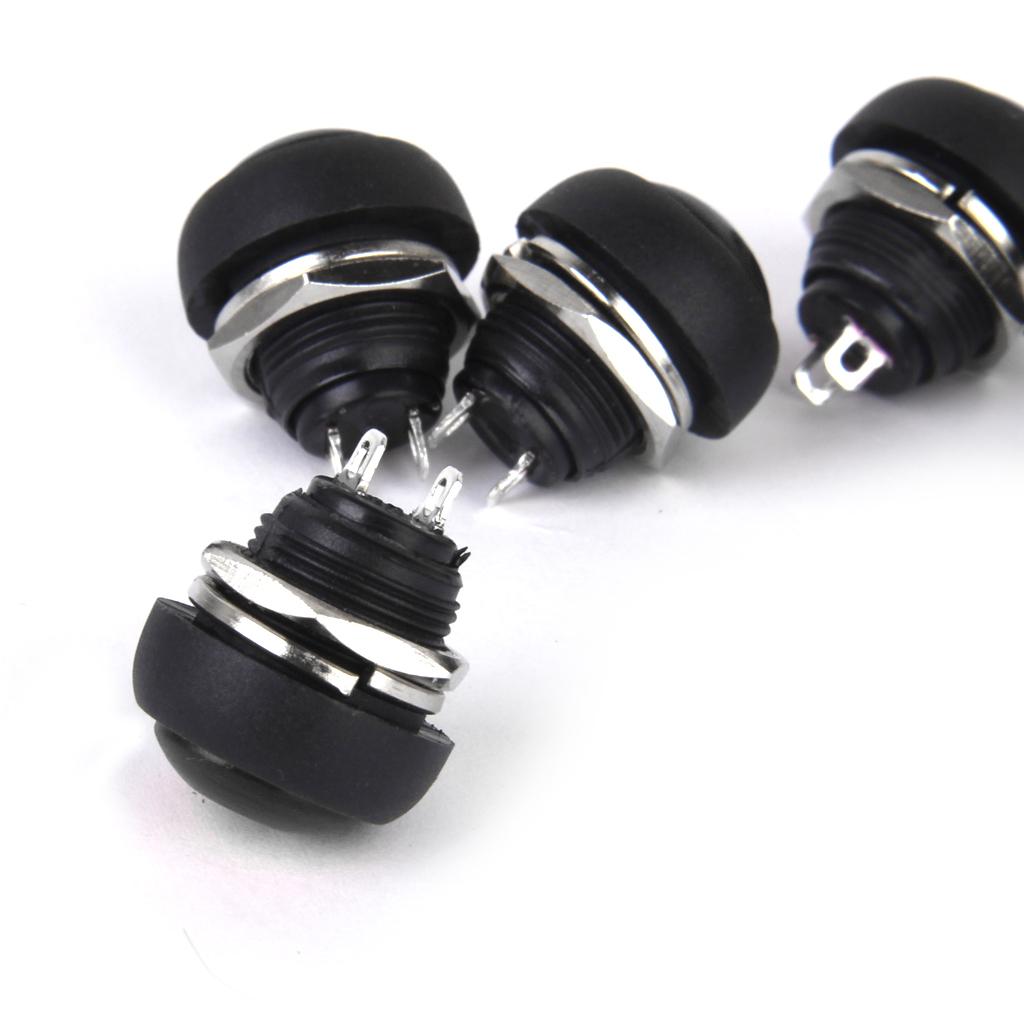 5pcs Momentary OFF-(ON) Push Button Horn Switch For Boat/Car Waterproof BLK