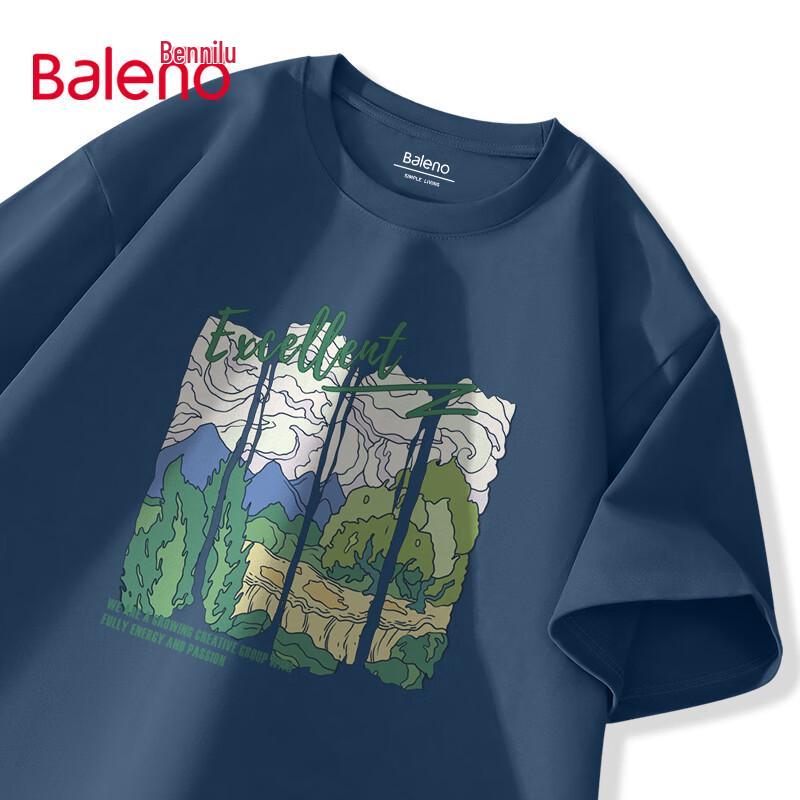 Baleno Men's Pure Cotton Oil Painting Print T-Shirt