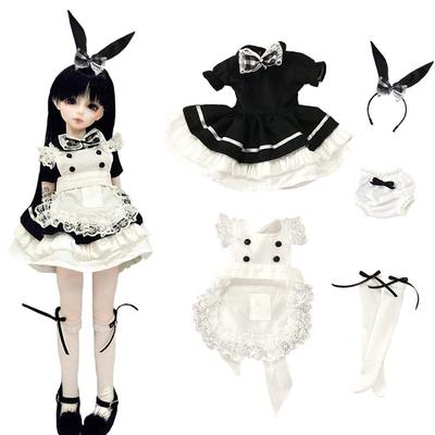 Tenue de Poupée rakulifey - Robe de Servante pour Poupées 14" - Ensemble 5 Pièces - Cadeau Parfait pour Poupées (14 Tenues de Poupée)