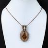Baltic Amber & Moonstone Gemstone Pure Copper Wire Wrap Handmade Jewelry Pendant