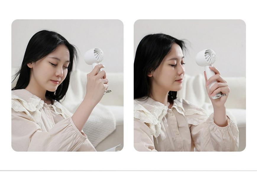 Compact USB Rechargeable Handheld Fan with 5-Speed Settings and Long Battery Life