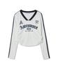 AWESOME STUDIO Blockcore V-Neck Shirred T-Shirt Navy