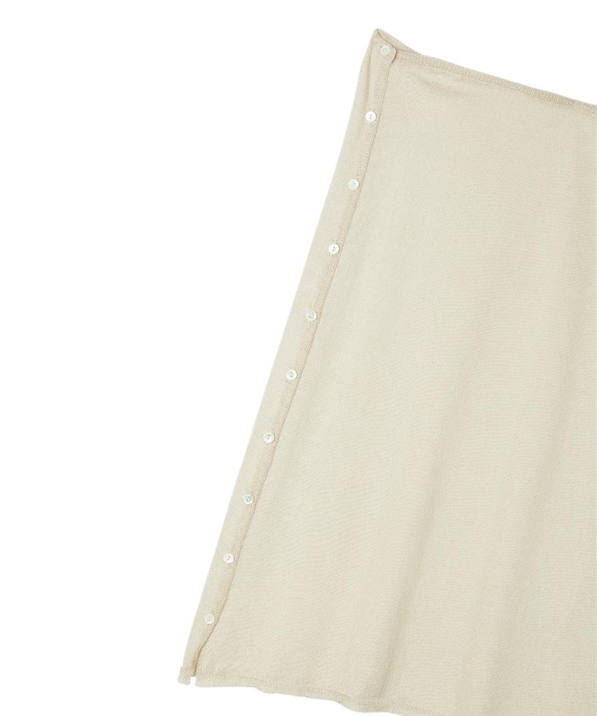 SUNDAY FRUIT MARKET W) Sunday Sheer Button Skirt Beige