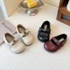 Girls' Gentle Evening Shoes, Vintage Style Round-Toe Flat Mary Jane Shoes, Versatile with Skirts, Shallow-Heel Small Leather Shoes