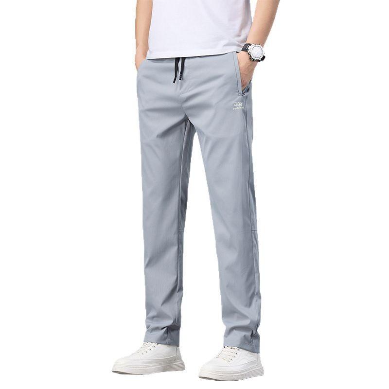 Spring and Autumn Pants Men's Spring Quick-Drying Casual Pants Men's Sweatpants Ice Silk Loose Straight Men's Pants