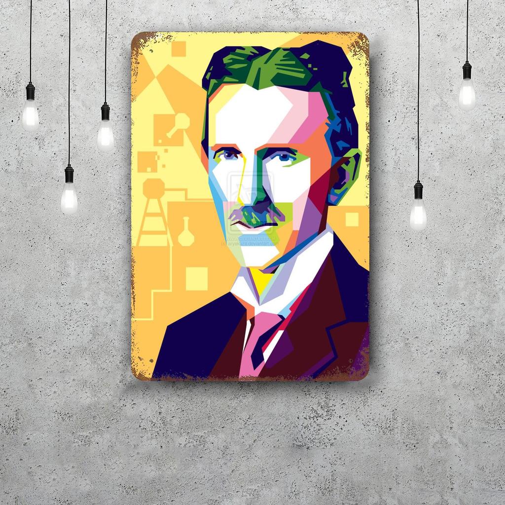 Nikola Tesla Vintage Tin Sign Home Decor Wall Decor Art Wall Mural Room Decoration Decor Retro Metal Sign Plate Bar Posters