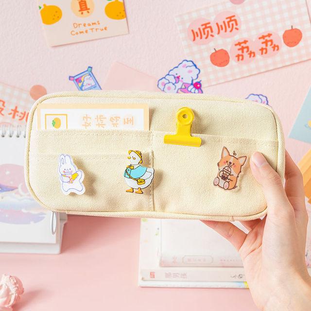 Astuccio Rotondo Con Elefanti Per Scuola E Ufficio – 20x7,5 Cm, Tela E Cotone, Capiente, Per Studenti