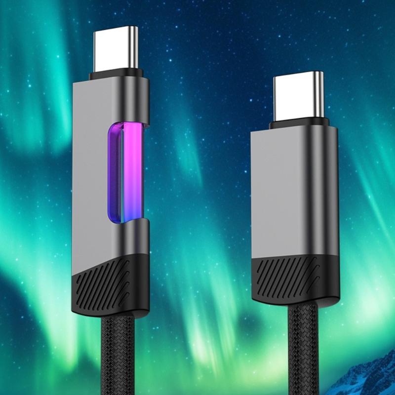 100W USB C Fast Charging Cable Alloy Texture Compatibility Power Cord Suitable for Various Phones Tablets Laptops