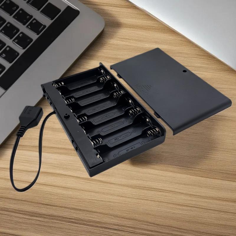1Pcs Usb Mini Power Supply Battery Box With Cover And Switch 8 X Aa Usb Battery Box For 12V Led Strip Lights