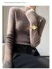 Women's Slim-Fit Semi-High Neck Long Sleeve Knitwear Pullover for Autumn and Winter