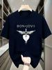 Unisex T-shirt z grafiką Bon Jovi Vintage Rockowy Styl Miękki i Oddychający Czysty Krótki Rękaw Muzyka Pop Streetwear 2026 Nowy Letni