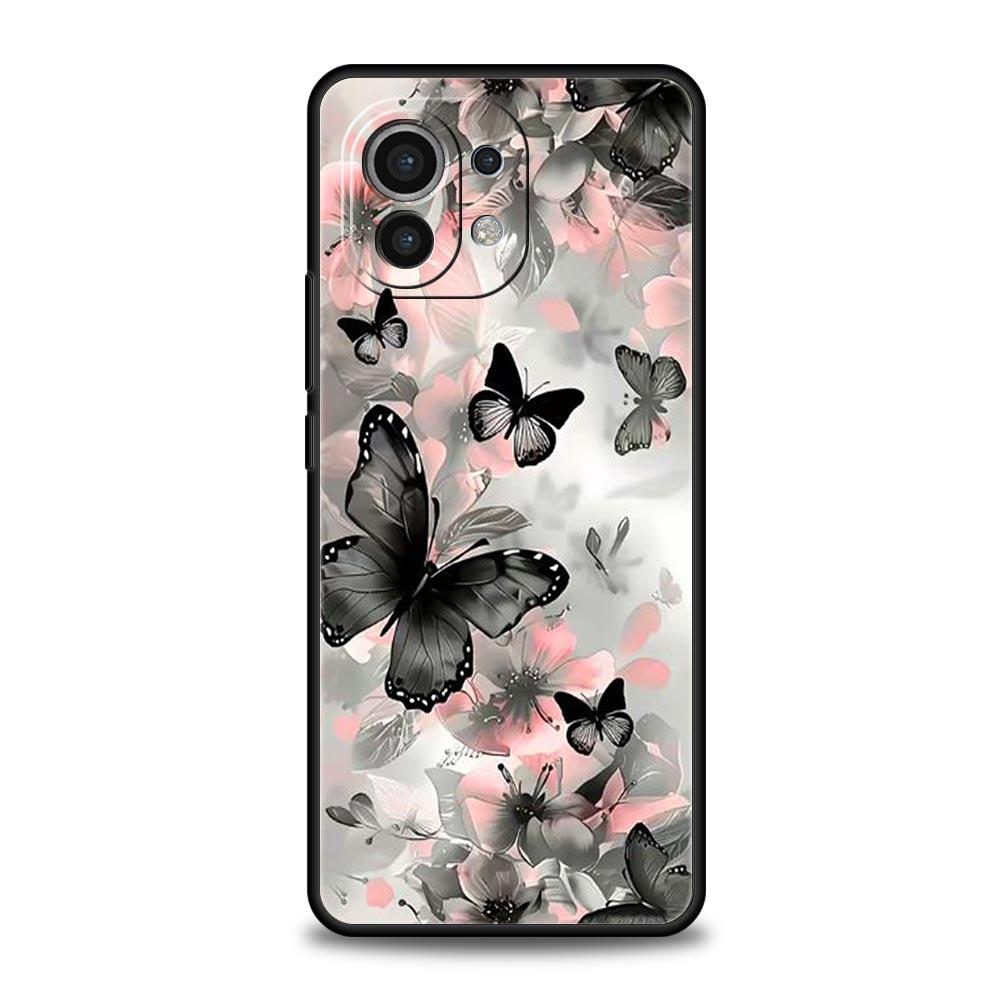 Fashionable Butterfly Flower Phone Case Cover for Xiaomi Mi 17 Pro Max 15 14 13 12 11 Ultra 15T 14T 13T 12T Pro Lite Soft TPU
