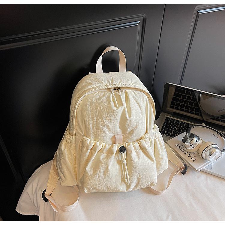 

New casual backpack school bag women s outdoor hiking light travel bag large capacity water drawstring commuter backpack tide