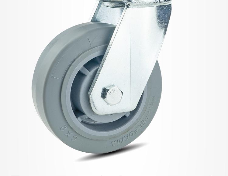 Silent TPR Swivel Caster Wheels, 4-8 inch, with Brake for Office Chairs and Carts