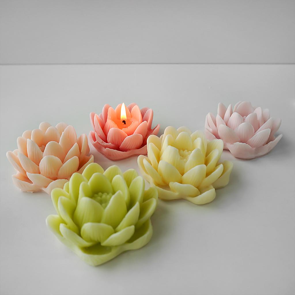 Statue Moulds Crafts Mold Silicone Candle Mold Lotusflower Shape Handmade Craft Mold Silicone Ornament Molds for Statue