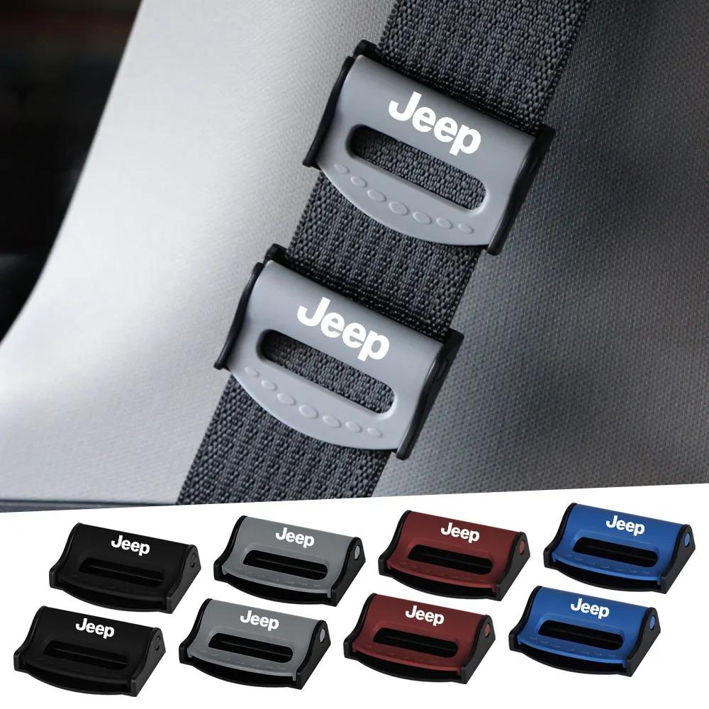 For Jeep Car Safety Seatbelt Stopper Buckle Auto Seat Belt Limit Stop Clip For Jeep Grand Cherokee Wrangler JK Gladiator Comp