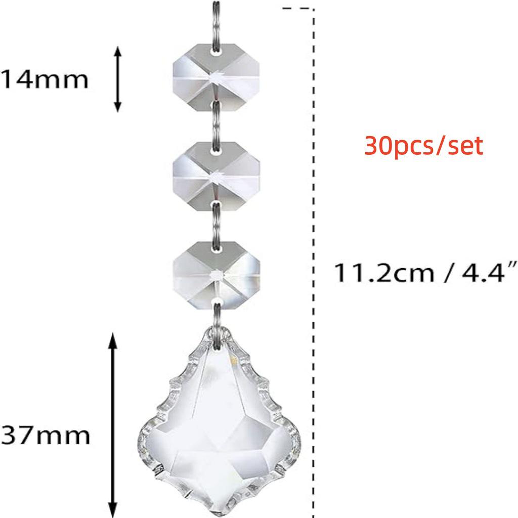 30-teilige DIY Acryl-Kristall-Schneeflocken-Anhänger für Weihnachtsbaum und Hochzeit