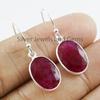 Red Ruby Earring, Oval Bezel Earring, Handmade Earrings, 925 Sterling Silver Earrings, Gift for her, Light Weight Earrings