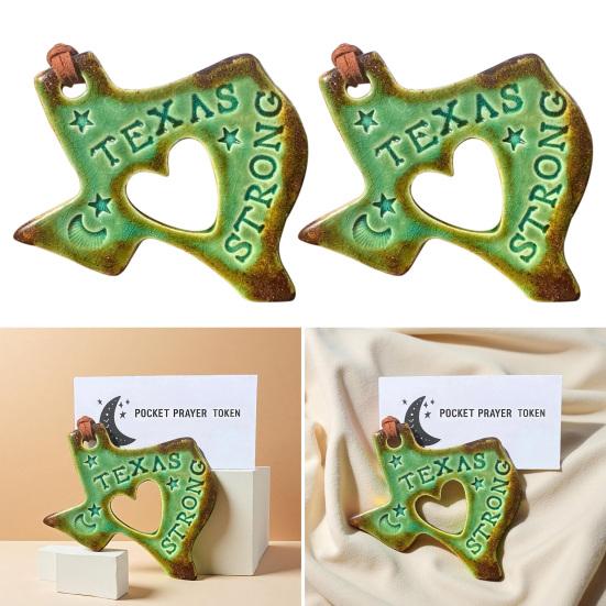 Texas Strong Ornament Heart-Shaped Flood Disaster Blessing Ornament Pocket Prayer Token with Card Gift for Texas Residents Disaster Relief Volunteers