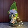 Solar Powered Dwarf Holding Kettle Figurine Resin Old Man Figurine Light Creative Mini Elephant Sculpture for Garden Yard Decor