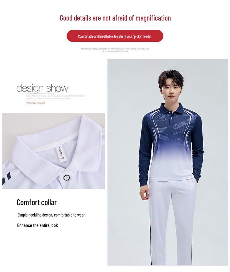 Unisex Long Sleeve Polo Sports Set - Spring/Autumn Team Uniform
