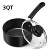 MICHELANGELO Nonstick Saucepan with Lid Black Ceramic Milk Pot with Glass Lid Small Sacuce Pan Gas Induction Cooker Universal
