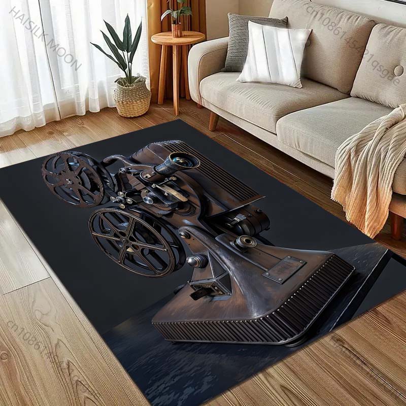 

Retro Movie Film Player Print Carpet for Bedroom Living Room Bedside Sofa Floor Mat Modern Home Decor Area Rug Large Size 40x60cm (16x24in)